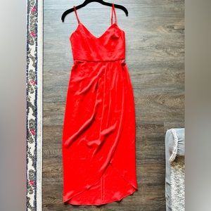 LULUS Reinette Rust Red Midi Dress